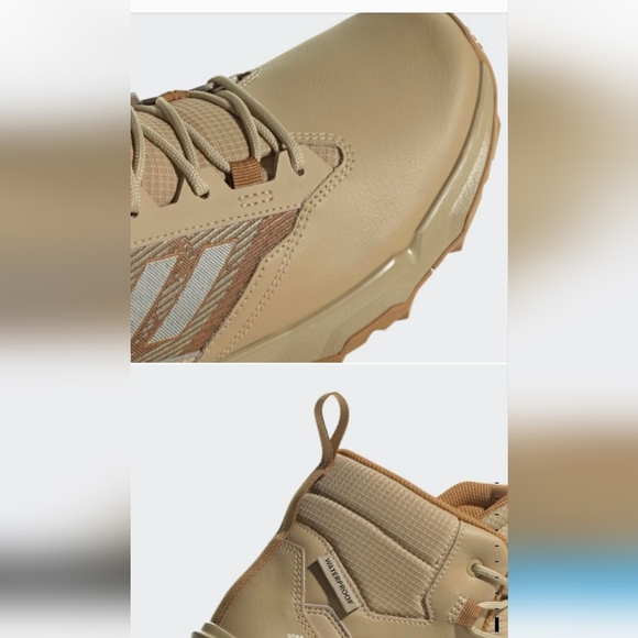 NEW (No Box) adidas Unity Leather Mid Rain.RDY Hiking Boots in Tan, M 10 - Picture 4 of 4